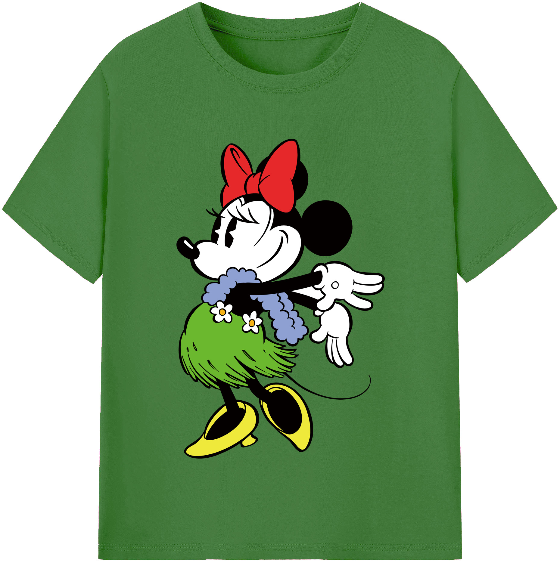 （画像用） ミッキーマウス Mickey Mouse レディースカジュアルプリントTシャツ（綿100％）